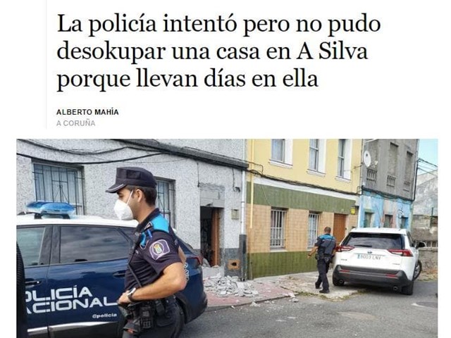 La policía intentó pero no pudo desokupar una casa en A Silva porque llevan días en ella